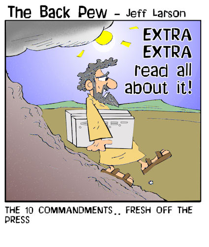 The Ten Commandments fresh off the press