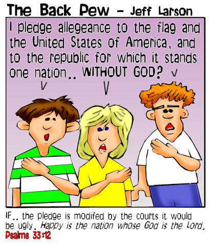 Modified Pledge of Allegiance Bible Cartoons