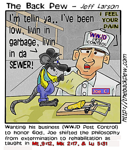 WWJD Rat Exterminator Bible Cartoons