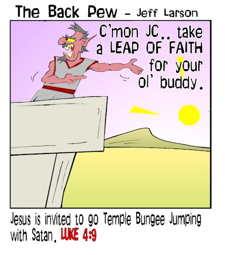 Satan tempts Jesus to JUMP
