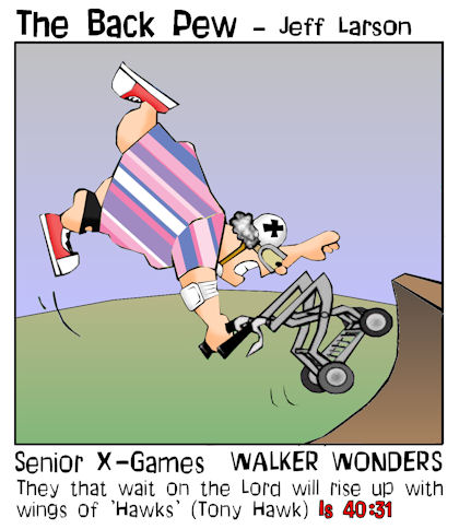 Senior X Games Bible Cartoon