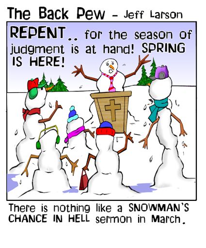 Snowman Hellfire Preaching Bible Cartoons
