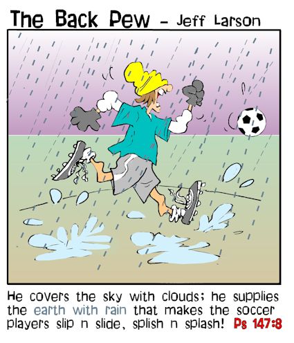 soccer in rain