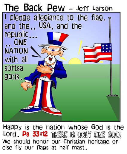 Uncle Sam flys flag at half mast