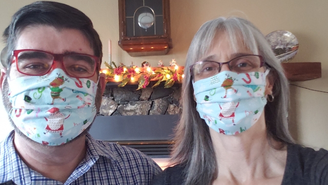 Tim and Susan Christmas Masks