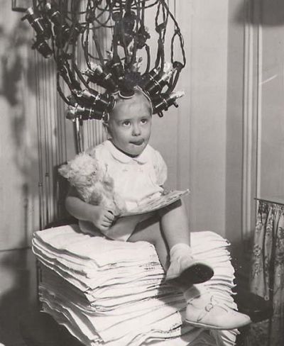 Funny Pictures of Child Getting a Perm