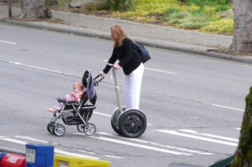 Funny Pictures of Walking Baby With Segway