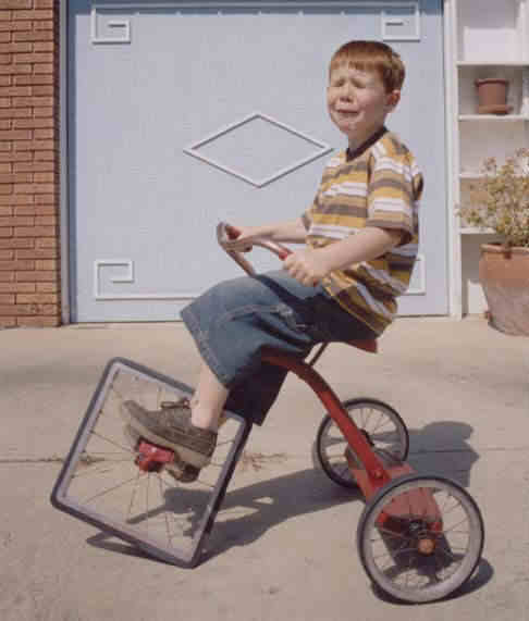 Funny Pictures of Tricycle With Square Wheel