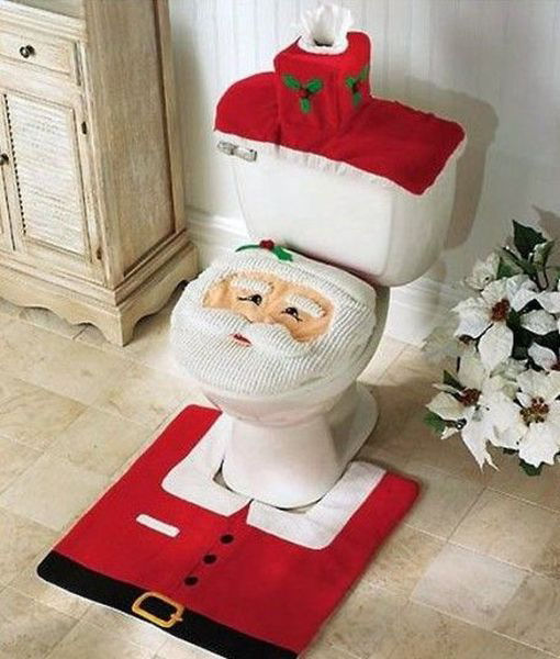 picture of Santa toilet cover.