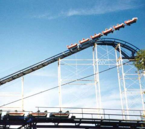 Funny Pictures of a Roller Coaster Soaring Off Its Tracks