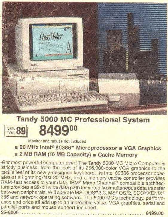 Funny Pictures of Old 1989 Tandy Computer Ad.