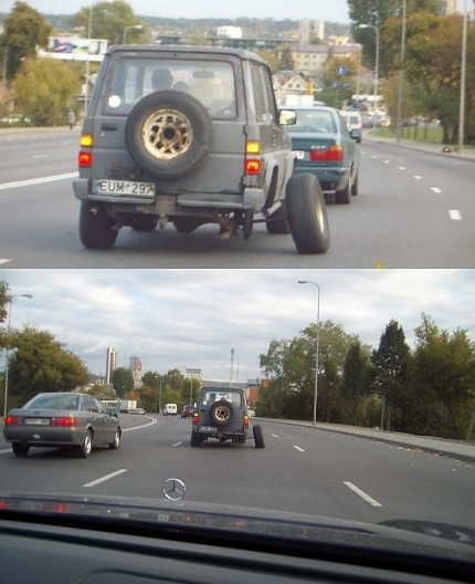 Funny Pictures of Car with Extended Axle