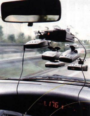 Funny Pictures of Radar Detector on Windshield