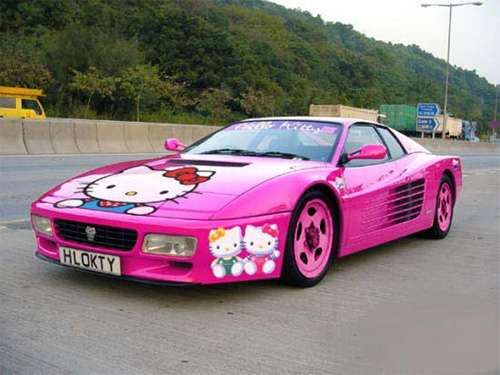 Funny Pictures of Pink Ruined Ferrari