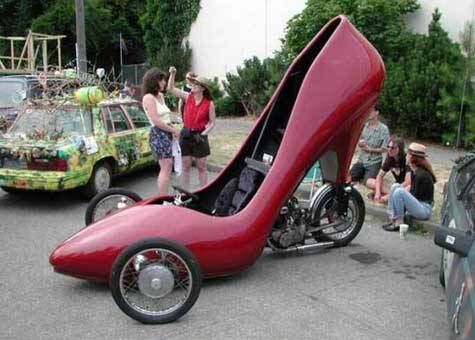 Funny Pictures of Motorcycle Shoe Art Car