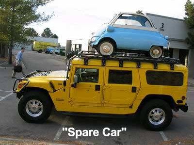 Funny Pictures of Spare Car on Hummer