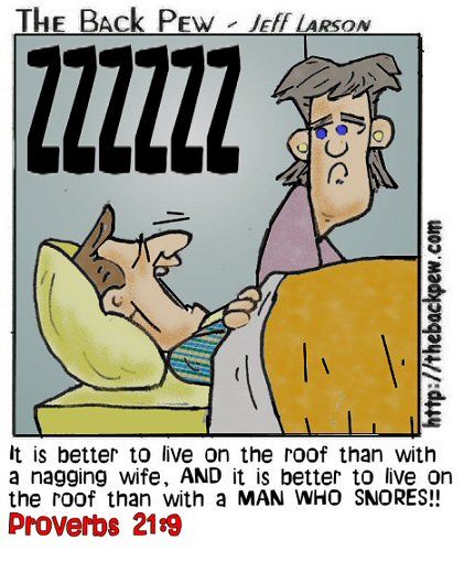 Snoring and Nagging Bible Cartoon