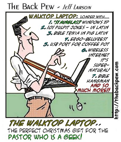 Pastor's LapTop Bible Cartoons