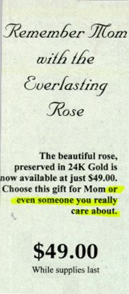 Funny Pictures of Ad Selling Diamonds For Mom