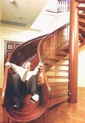 Funny Pictures of Manager Going Down Slide