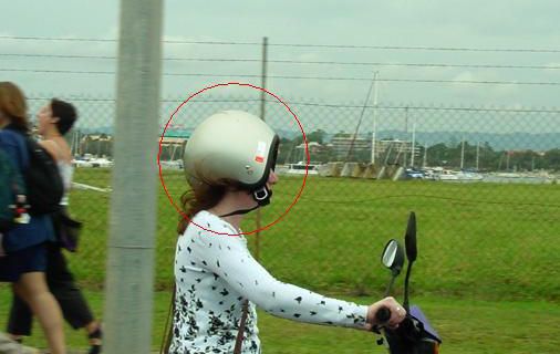 Funny Pictures of Motorcycle Helmet On Backwards