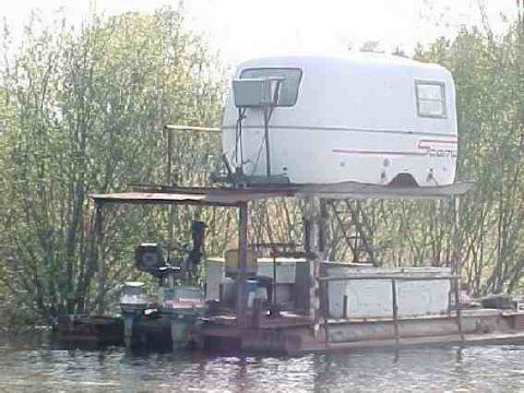 Funny Pictures of Scamp Trailer House Boat Float