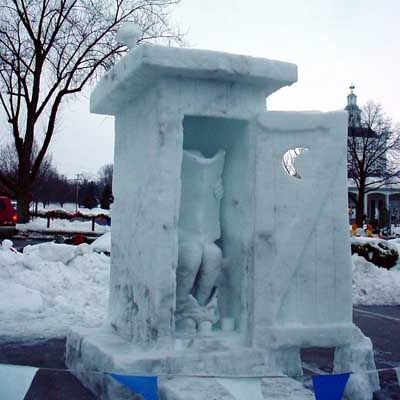 Funny Pictures of Ice Outhouse Sculpture