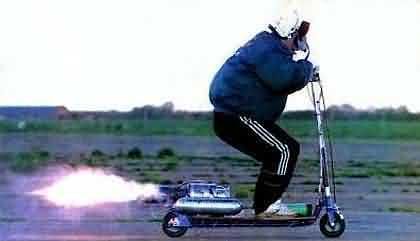 Funny Pictures of a Jet Powered Scooter