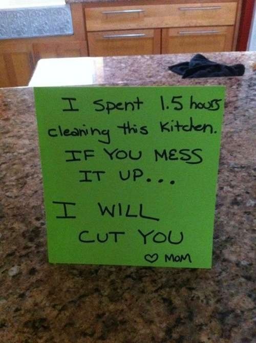 Mom Kitchen Message