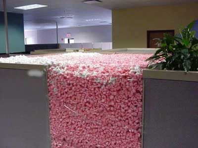 Styrofoam Chips Office Prank