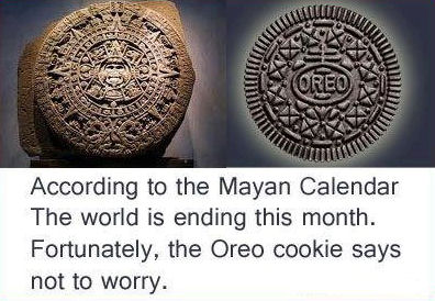 Picture of Oreo and Mayan calendar
