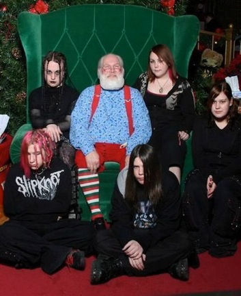 Santa with Goth kids