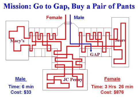 Male vs Female Shopping Map
