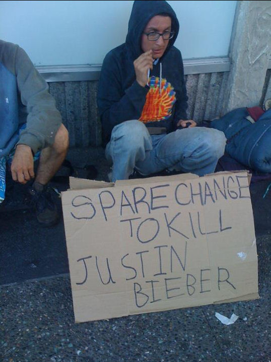 Spare Change to X Justin Bieber