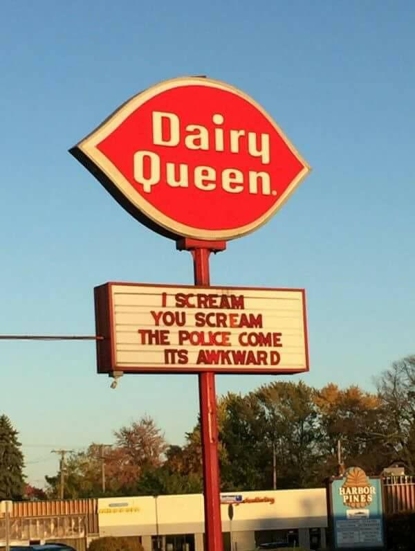 sign scream for ice cream