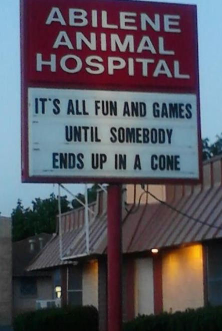 A funny vet sign