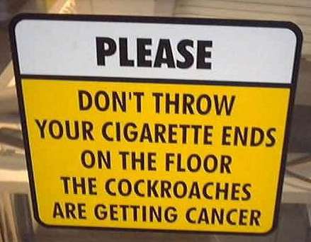 Funny Pictures of Cigarette Roach Sign