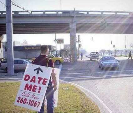 Funny Pictures of Date Me Sign Sandwich Board