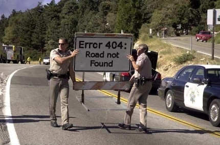 Funny Pictures of Error 404 Road Not Found Sign
