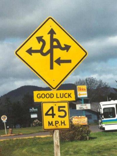 Good Luck Road Sign