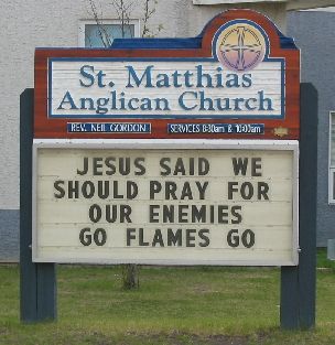 Funny Pictures of Church Hockey Prayer Sign