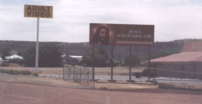 Funny Pictures of Adult Video Jesus is Watching Sign