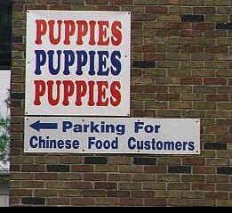 Funny Pictures of Puppies and Chinese Food Sign