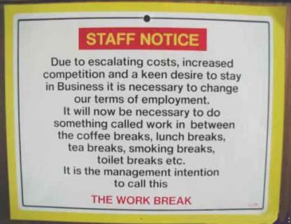 Staff Notice Sign