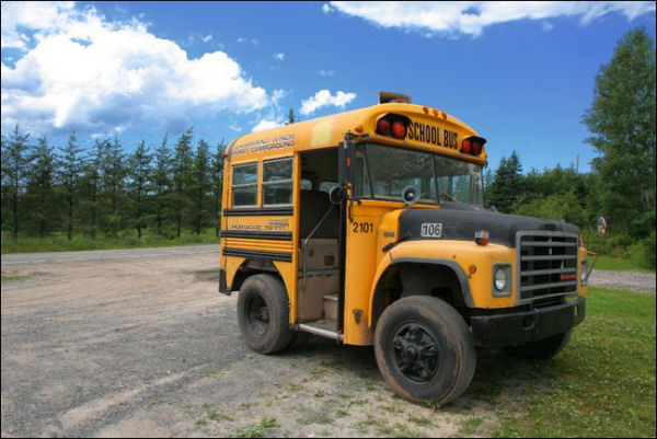 A Funny Picture of a Short School Bus