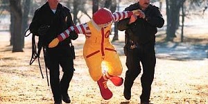 Funny Pictures of Ronald McDonald Under Arrest